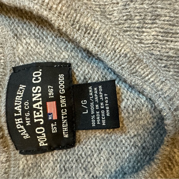 Men’s Ralph Lauren Light Gray V-Neck Sweater Wool - Picture 3 of 7